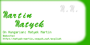 martin matyek business card